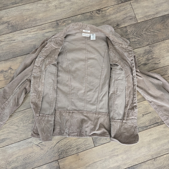 St John's Bay Women's Large Taupe (With A Pink Tint) Jacket, Cotton, Spandex - Picture 3 of 10